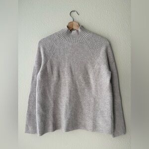 Boden Ribbed Mock-Turtleneck Sweater - Light Gray